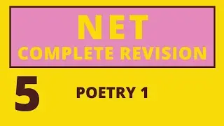 10PM REVISION FOR NET/SET POETRY 1