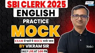 SBI Clerk 2025 English Practice Live Mock Test 15 | By Vikram Sir 💥