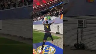Vinicius Jnr giving his shirt away to a fan 🤩 #vinicius #viniciusjr #realmadrid #rmfc #football