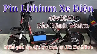 Pin lithium xe điện 48V20Ah, chính hãng, giá rẻ, bảo hành 2 năm