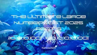 The Ultimate Large Numbers List 2025  - Part 9