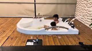 Fun in jacuzzi #water #jaccuzi #kerala #munnar #nature #views #awsome #masti #kidsfun #kidsvideo