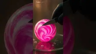Cutting the Crystal Dragon Melon ✨ Unreal Glow & Satisfying ASMR Fruit Sounds 💎