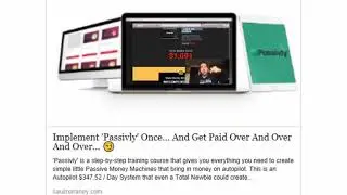 😏 Implement 'Passivly' Once... And Get Paid Over And Over And Over... 😏