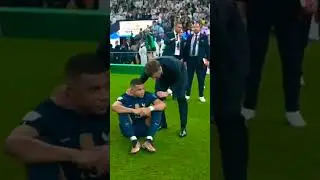 France President Macron comfort Mbappe after loss #fifaworldcup2022 #mbappe