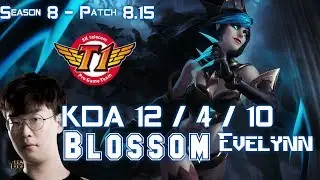 SKT T1 Blossom EVELYNN vs TALIYAH Jungle - Patch 8.15 KR Ranked
