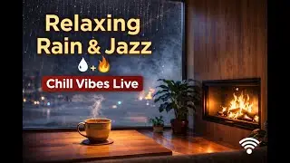 Relaxing Rain Sounds + LoFi Jazz &ndash; Fireplace Chill Beats to Reduce Stress 🌧️☕
