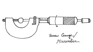 how to draw micrometer screw gauge diagram || screw gauge drawing/vernier micrometer diagram drawing