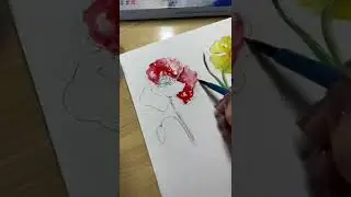 Как нарисовать мак за 9 минут&hellip; рисую мак 🌺 #shorts #sketch #мак #flowers