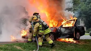 [EARLY ARRIVAL] RT 8 SB Exit 13 Car Fire (Shelton, CT) 8/2/24