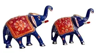 elephant set of 2 metal handicraft truely handpainted manufacturer