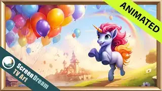 Framed TV Art - Pony Birthday Party | Birthday Party TV Screensaver | Pony Birthday TV Artwork