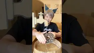WASH A CARDBOARD DOUGHNUT！#asmr