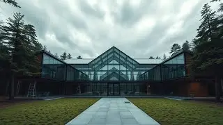 🌿 Стеклянный атриум + ИИ 🤖✨ | Футуристическая прозрачная архитектура