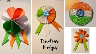 4 Easy Tricolour badges / Independence day craft / #fingers360