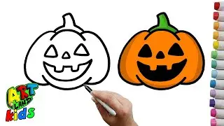 How to Draw a JACK O LANTERN for KIDS