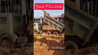 Soil Backfilling 🚜 in site by  @sitecivil22 #shorts #youtubeshorts #shortsfeed #viral