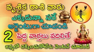 వృచ్చిక రాశి వారు ఎక్కడున్నా సరే అర్జెంటుగా చూడండి 2 పెద్ద శుభవార్తలు|Vruchika Rasi| వృశ్చిక రాశి 