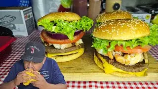 #@WE FOUND SOME DELICIOUS AND DELICIOUS SHRIMP BURGERS IN TIJUANA 😋 🤤 👌 😉