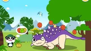 Kids learn about Dinosaurus whit baby panda - Educational game Динозавры