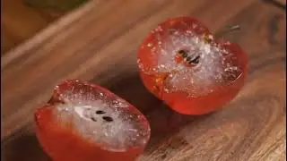 Enjoy the smooth and satisfying slice 🍎✨&nbsp; &lrm;#GlassFruit #FruitASMR #CuttingASMR #GlassSlice 