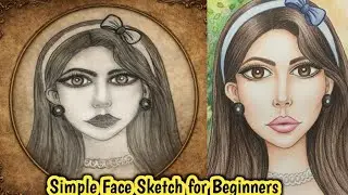 Easy Pencil Sketch for Beginners | Beautiful Girl Face Drawing | Live Night Sketch@HubofkidsPs