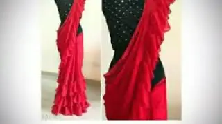 3 layer frill/ruffle latest saree
