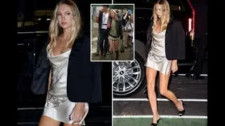 Lila Moss looks just like mom Kate in a slinky slip at a Victoria's Secret Fashion Show 2024 after p