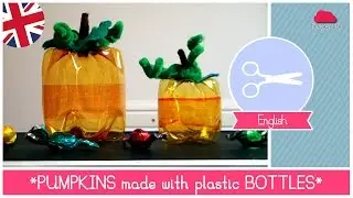 How to recycle soda bottles to make candy holders Halloween Pumpkins - DIY