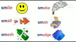 sm words / Consonant blends / Initial blends sm words  / Learn Phonics for Kids / Vowel for kids