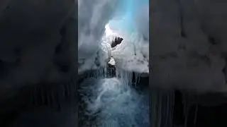 Beautiful Mountain Stream ❄️ | Snow Melt Water Flowing Through Ice | #nature #travel #shorts