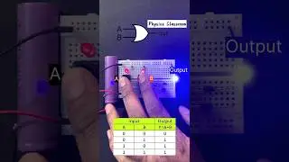 OR Logic Gate on Breadboard | Simple Electronics Project Using LEDs #digital #code #gate #shortsfeed
