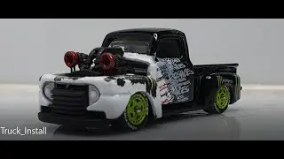 1/64 Hoonitruck clone engine - installation on Hot Wheels '49 Ford F1