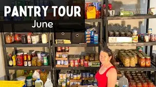 Homestead Pantry Tour Update for June | Storing and Preserving Food Pantry