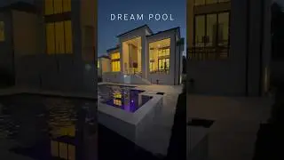 Dream pool w/ custom lights, floating steps, & aqua spheres #alphafinehomes #homeinspo #design #pool