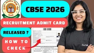 cbse recruitment admit card | cbse direct recruitment hall ticket 2026