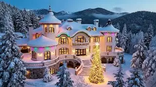 Magical Christmas Mansion in Snowy Mountains - 8 Hours Winter Relaxation