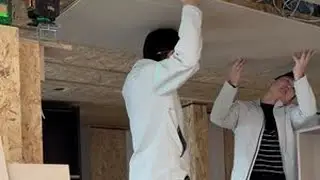吊顶高端木饰面安装过程，#高档大气上档次 #干就完啦 #专业的事交给专业的人来做更靠谱