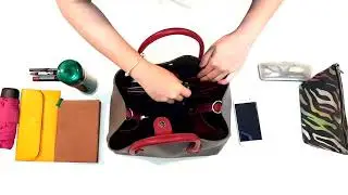 The only handbag with bottle holder inside - Mitzify Midi Tote in Gray