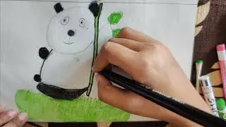 How to draw panda step by step 🪜🎨|| Simple Panda Drawing ☺️|| Artist krishnavi 