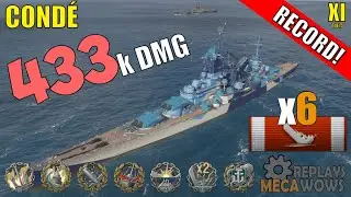 DAMAGE RECORD! Condé 6 Kills & 433k Damage | World of Warships Gameplay