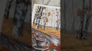 THEME : AUTUMN IN THE COUNTRYSIDE 🍁#creativewithrashart #painting #gouachepainting #rashart