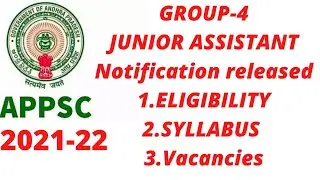 APPSC JUNIOR ASSISTANT NOTIFICATION RELEASED