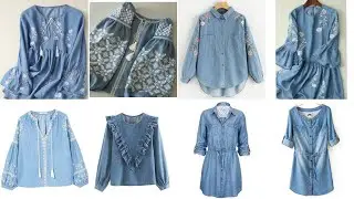 denim tunic tops designs ideas for women 2023