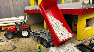 RC TRAKTOR MASSEY FERGUSON 7624 and New Krampe tandem halfpipe tipping trailer!