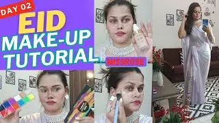 🌙 Eid makeup tutorial💜 with MISSROSE foundation & Kashee's lipstick Sasha😍Face & Body paint palette🥰
