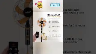 V-Guard Esfera 5 Blade Pedestal Fan With Remote Control  #shortvideo