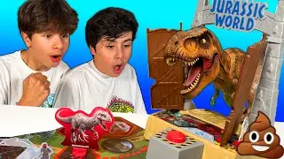 &iexcl;LA BROMA DE KING POP&Oacute;! 💩😂 Jugamos a ESCAPE DEL T-REX, Jurassic World!!