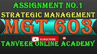MGT603 Assignment no 1 Solution Spring 2020 || MGT 603 Assignment 1