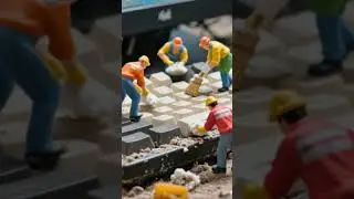 Mini worker cleaning a keyboard #funny #ai